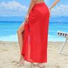 Женская пляжная юбка на шнуровке, однотонная, прозрачная, тонкая, быстросохнущая, струящаяся, солнцезащитная, бикини-накидка
