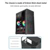 Micro Atx/Itx Transparent Diy Pc Case Glass Desktop Computer Case Hdd+Ssd Atx Power Supply 250Mm Graphic Cards 3 Fans Cooler