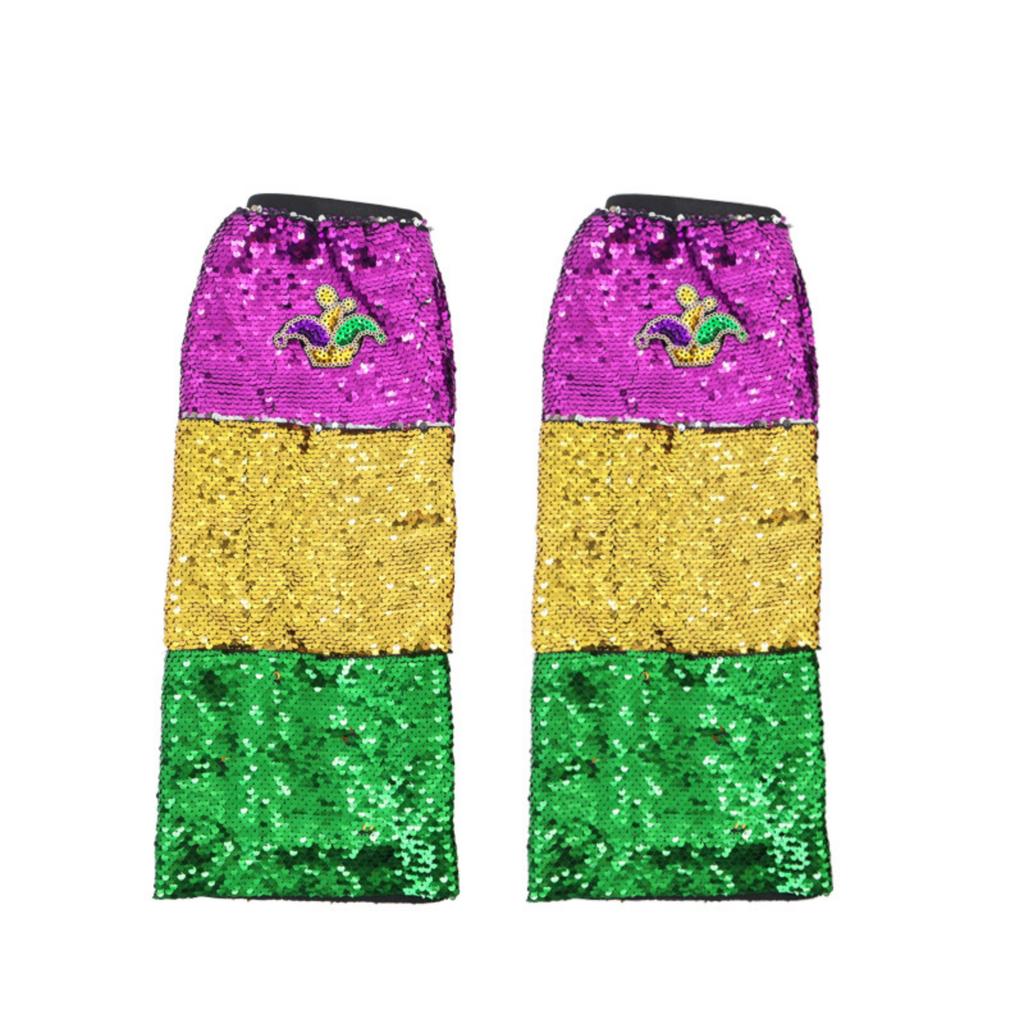 Carnival Ball Fashion Metalliced Sequin Leg Warmers, Evening Dress-up Performance Props
