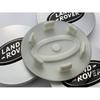(Matt Silver and Black Land Rover Caps) Sets of 4 Land Rover alloy wheel caps 63mm S