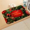 Floor Mat Christmas Theme Pattern Non Slip Flannel Front Door Entrance Mat Home