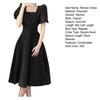 Women Midi Dress A Line Streetwear Solid Color Flowy Summer Ladies Mid Long Dress Daily Wear