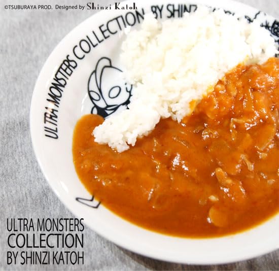 Ogura Pottery Ultra Monsters Collection Lightweight Curry Plates, Set of 2, Ultraman x Alien Baltan