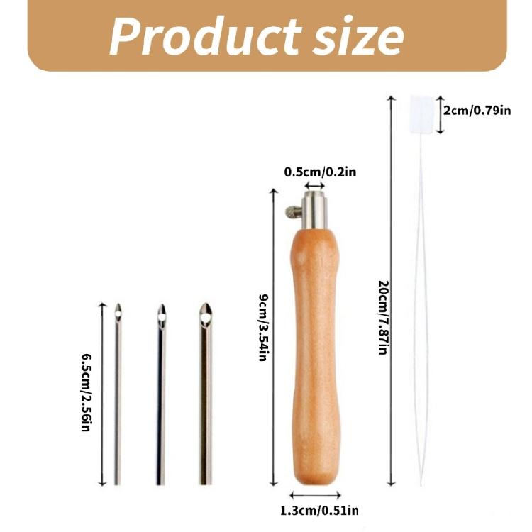 Punching Needle Embroidery Set for Embroidery Craft Embellishment, with 3 Punching Needle Head and Needle Threader