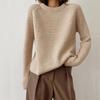 2024 Autumn/Winter Women's European & American Style Solid Color Crew Neck Long Sleeve Knitted Sweater
