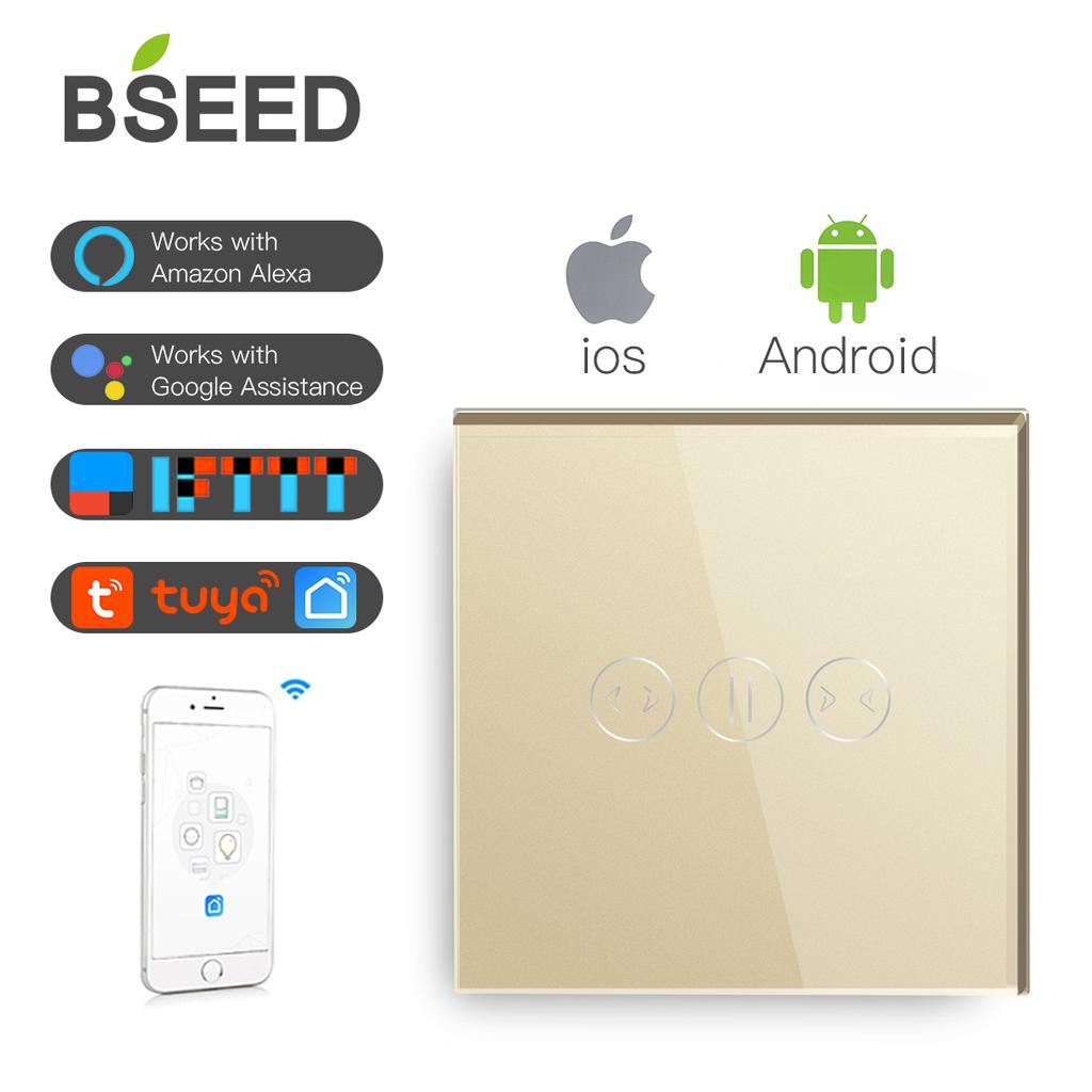 BSEED Wifi Переключатель для штор Беспроводной Интеллектуальный Переключатель для Умных Штор Поддержка Приложения Tuya Голосовое Управление Google Assistant