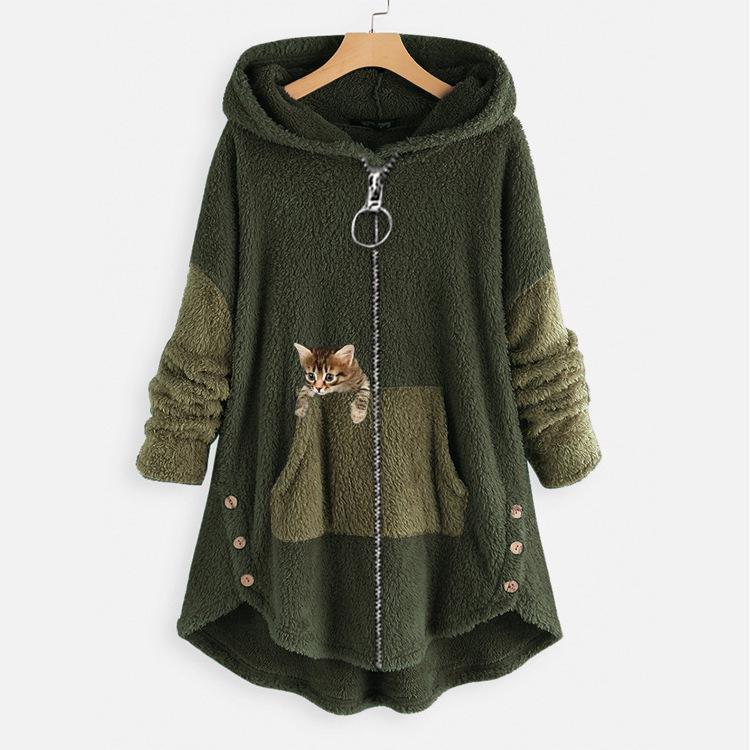 Spring & Autumn European/American Fashion Women's Loose Plush Hoodie