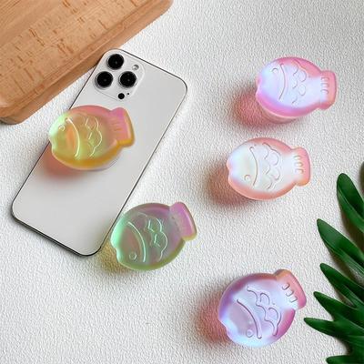 Корейский 3D Милый Лазерный Кристальный Цветной Рыбка Держатель для Телефона Tok Griptok Держатель для Телефона для IPhone 15 14 13 Телефон Pro Max Подставка Держатель