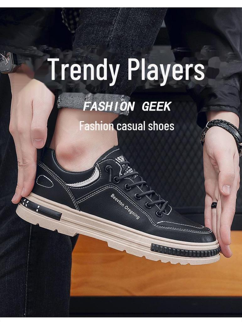 Мужские водонепроницаемые кожаные кроссовки для бега — коллекция весна 2024 г.: Универсальная спортивная и повседневная обувь