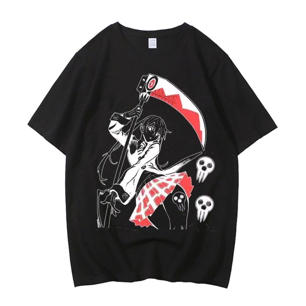 Soul Eater cotton top tees men Punk Gothic kawaii Pastel shirt Punk Colorful 2000s Retro Graphic Digital17