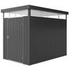 Садовый металлический сарай 1,6 x 2,6 м из оцинкованной стали, металлический сарай с окнами в крыше, дренажными отверстиями и запираемой широкой дверью для хранения инструментов на открытой террасе