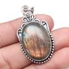 Pendant Multi Fire Labradorite Gemstone Valentine'Day Silver Jewelry 2.25"