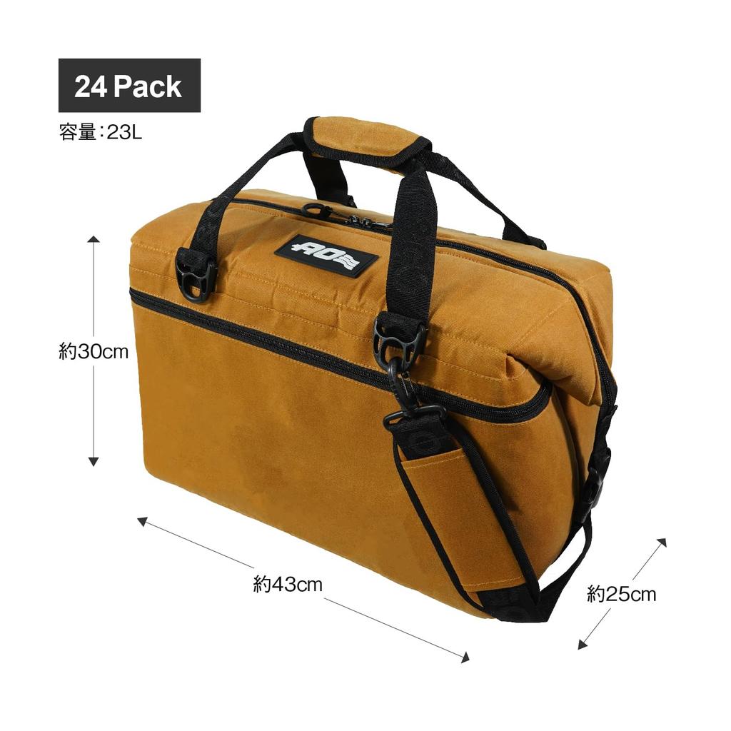 AO Coolers 24 Pack Waxed Canvas Soft Cooler Camel 23L Lightweight Insulated Cooler Box Insulated Bag Cooler Bag Warranty Genuine [Genuine 5-year