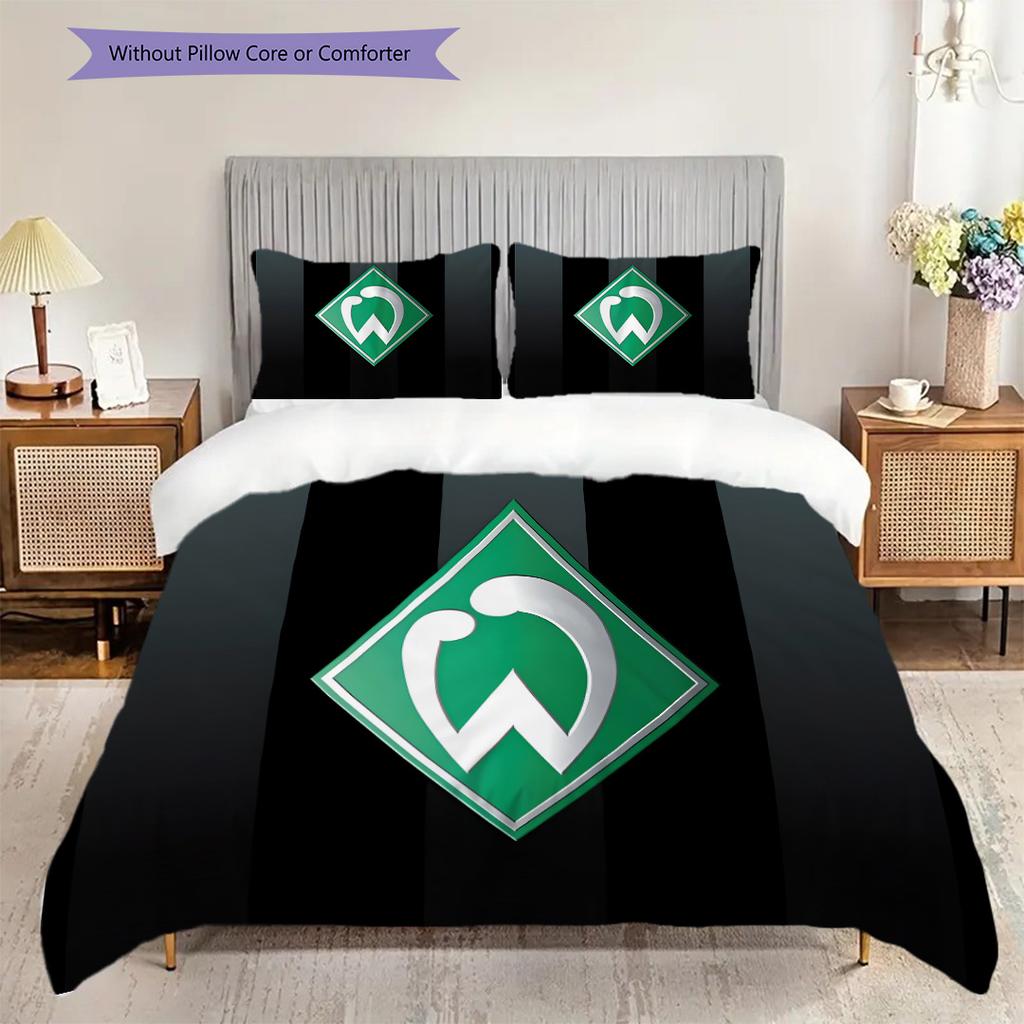 Постельное белье с узором SV Werder Bremen Комплект одеял Покрывало Наволочка Домашний Декор Подарок на День Рождения (1 пододеяльник + 2 наволочки, без наполнителя)