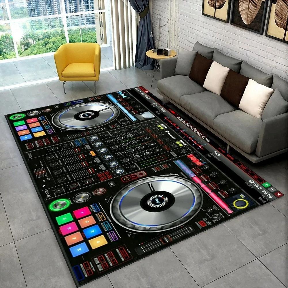 3D DJ Music Screen Keyboard Area Rug Carpet Rug for Living Room Bedroom Sofa Doormat Decoration Kid Play Non-slip Floor Mat Gift