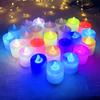 24 Pcs LED Tea Lights Candles Heart Shaped Flameless Flickering Candles Battery Operated Electric Tealight Candles for Valentine's Day