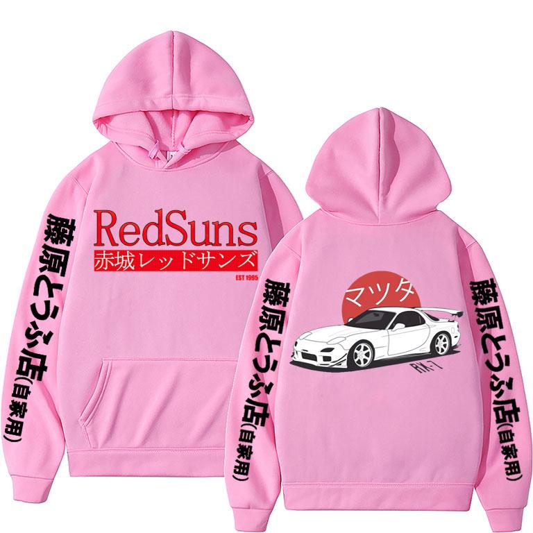 Аниме Initial D RX7 Принт Толстовки Унисекс Женщины JDM Автомобильная Культура Личность Уличная Оверсайз Теплый Унисекс Толстовка