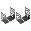4Pcs Bookends Metal Desk Book Ends Simple Decorative Stopper Easy Storage Bracket