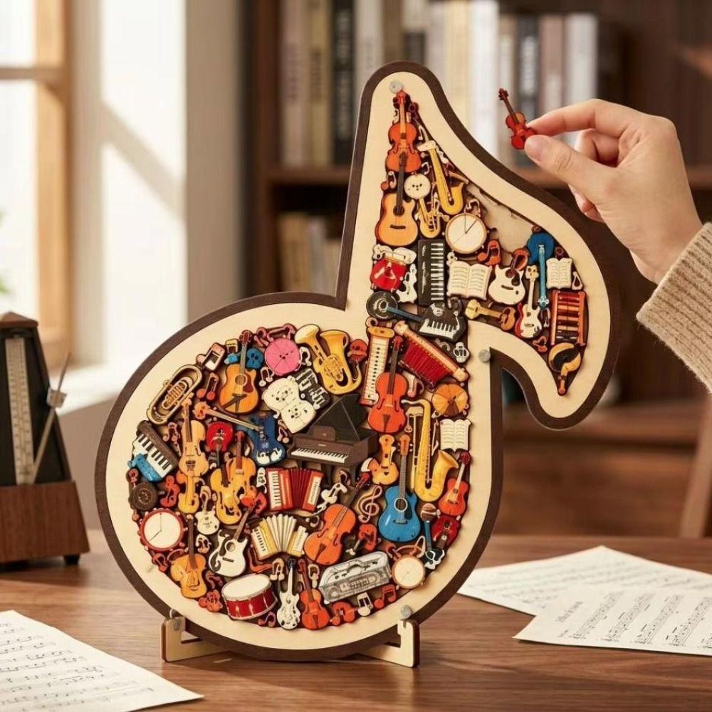 Irregular Shape Music Note Puzzle Musical Note Shaped Musical Instrument Puzzle For Adults