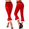 Women's Christmas Velvet Pants Flared Pants Bell Bottoms Sweatpants Stage Performance Costume Xmas