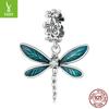 S925 Sterling Silver Gorgeous Dragonfly Pendant Accessories Small Fresh Insect Diy Bracelet Beaded