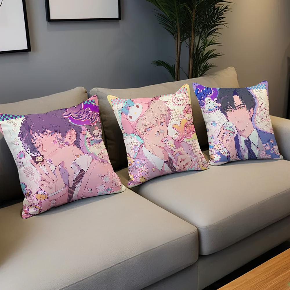 Love and Deepspace Chibi Sylus Rafayel Fanart Comfortable Soft Pillow Case for Sofa Living Room Home Decor Protective Covers