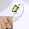 925 Sterling Silve Green Crystal Geometry Ring Square Retro Sweet Jewelry Birthday Gift Dropshipping