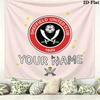 Custom Name Sheffield UnitedPrinted Tapestry – Wall Hanging for Bedrooms, Dorms, and Home Decor