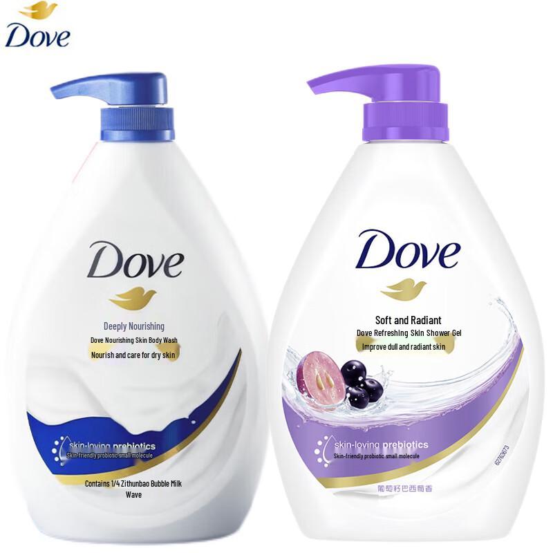 Dove Глубоко питающий и смягчающий гель для душа, двойная упаковка