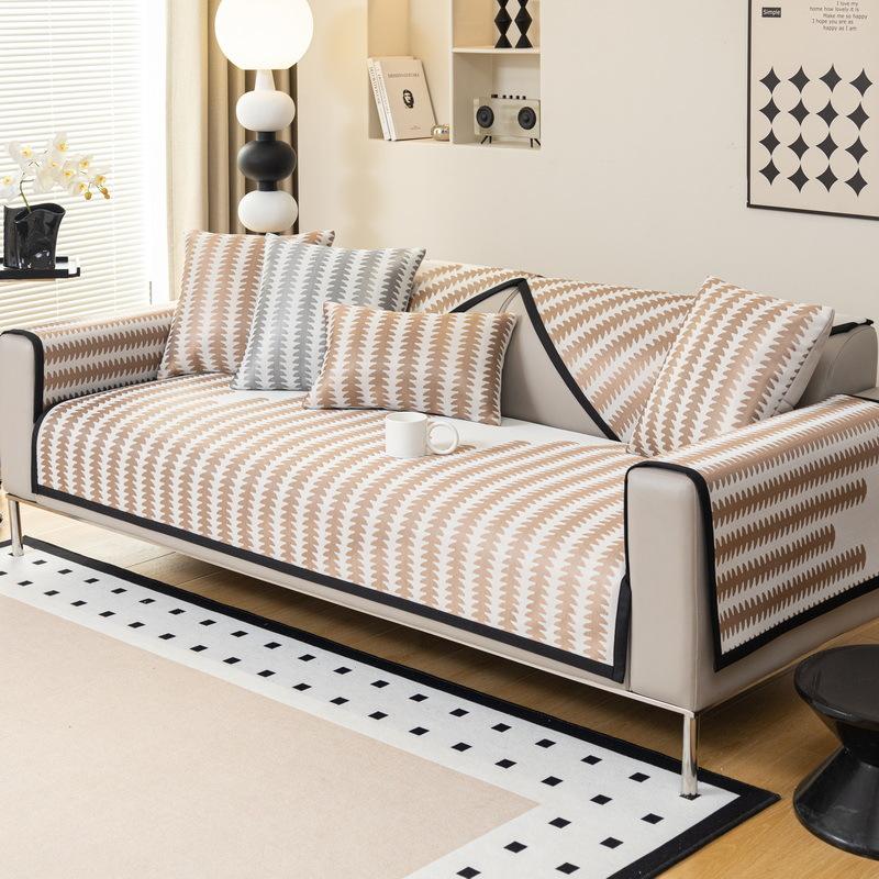 Summer Ice Silk Sofa Cushion Cool But Not Ice Sofa Seat Cushion Non-Slip Light Luxury High Sense New Sofa Cover