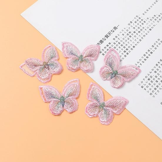 10 шт. Аппликации-бабочки Изысканное ручное ремесло Двухслойные нашивки-бабочки для вышивки DIY Аксессуары для рукоделия Цветы