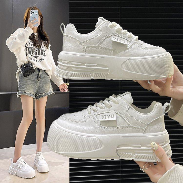 Женские белые кроссовки на платформе, женская мода, плетеные туфли, женские повседневные кроссовки на массивной подошве, вулканизированная обувь для женщин, кроссовки для бега
