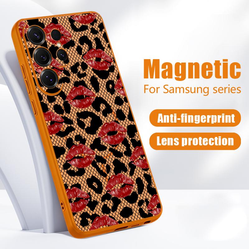 Креативный чехол с леопардовым принтом для Samsung S26 Ultra S25 Edge S24 Plus S23 FE A15 A16 A17 A35 A36 A37 A54 A55 A56 A57 5G Гибридный чехол-книжка из ТПУ+ПК с магнитом