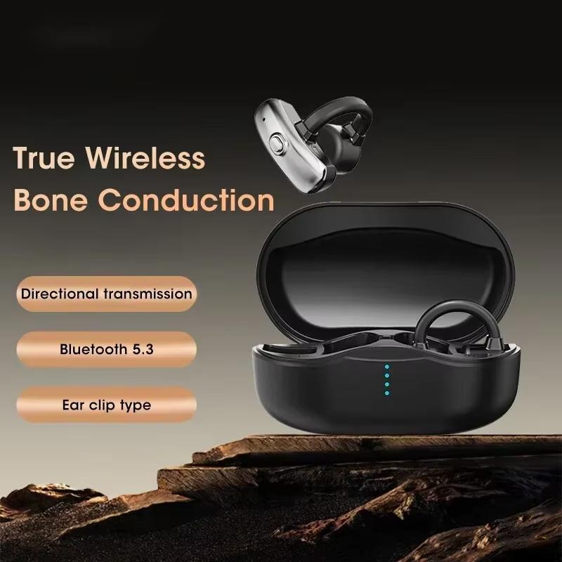 Беспроводные наушники Bluetooth 5.3 TWS с костной проводимостью, открытого типа, с зажимом, для безопасности, спорта, бега