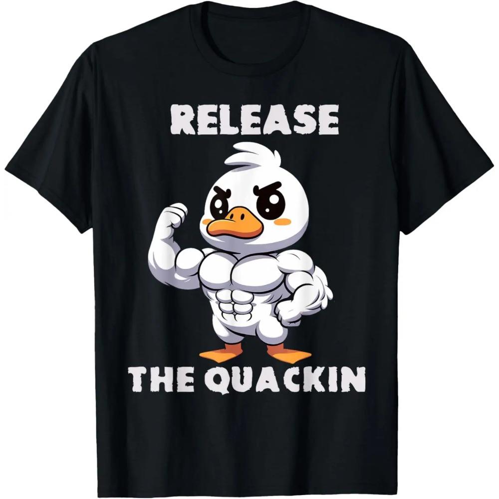 Выпуск The Quackin Duck Gym Тяжелая атлетика Бодибилдер Футболка Графические футболки Мужская одежда Уличная одежда Футболки