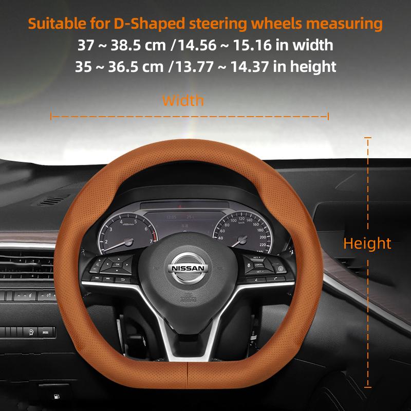 vcxja9 Suitable for Nissan Ultra-Thin Breathable Leather Steering Wheel Cover Suitable for Qashqai J10 J11 March Terrano2 Pathfinder R51 Note E12 