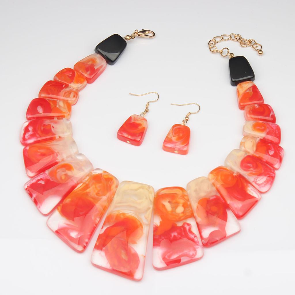 Exaggerated Retro Personalized Necklace Earrings Set Women'S Jewelry Yiwu