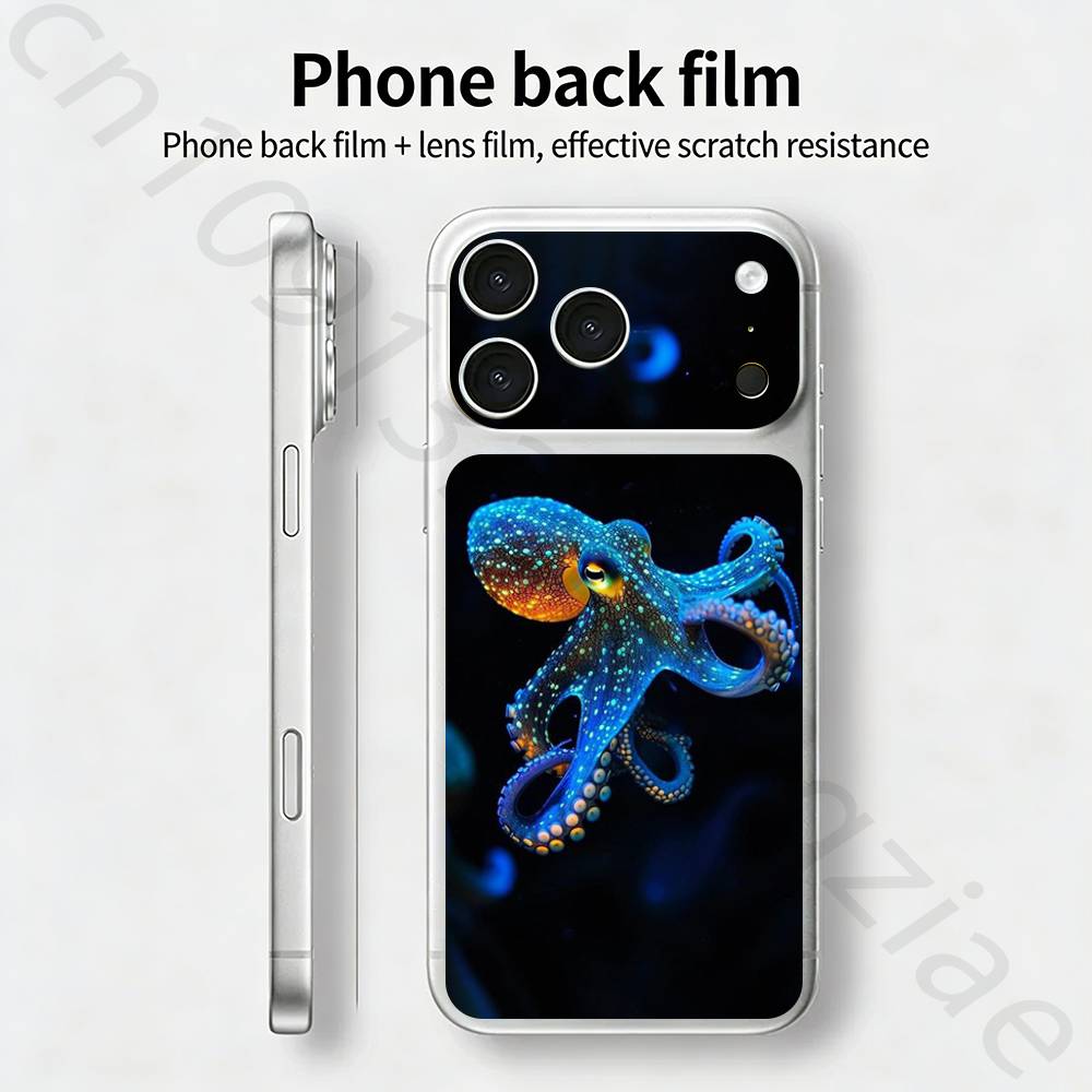 Наклейка-скин 'Осьминог TICKET' для iPhone 17 Pro/Pro max Защитная пленка для задней панели, рамки, камеры