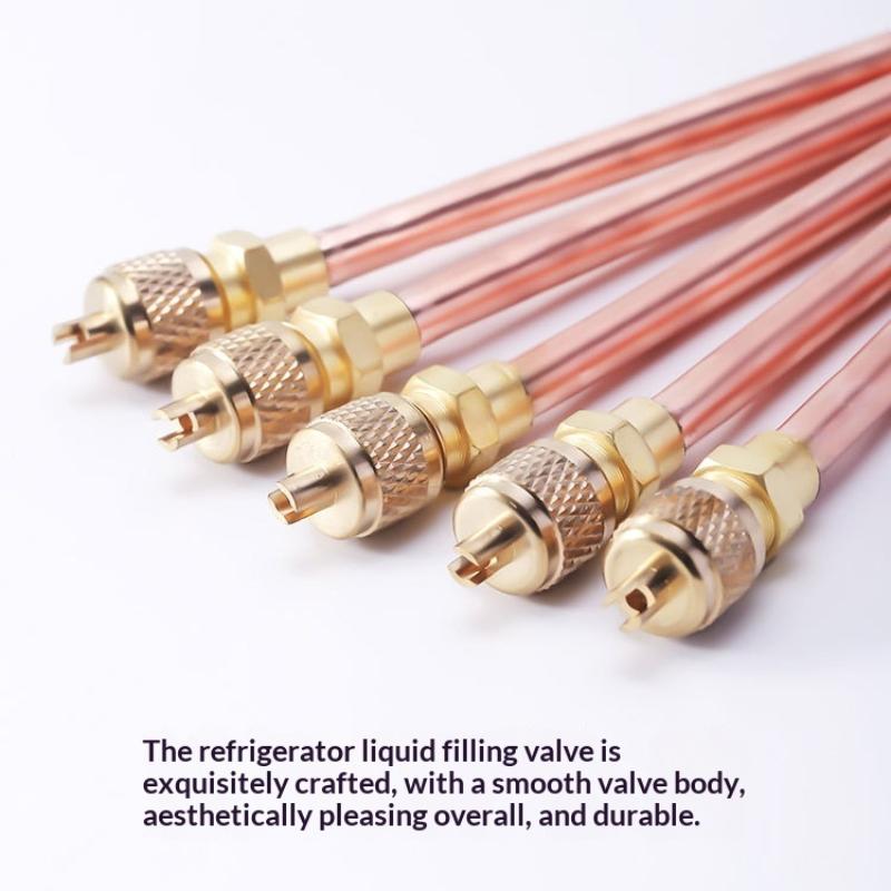 High Quality 1/4'' Service Valve 0.6Mm Thick 63/120Mm Access Valve Strong Core Ac Vacuum System Refrigerator Charging