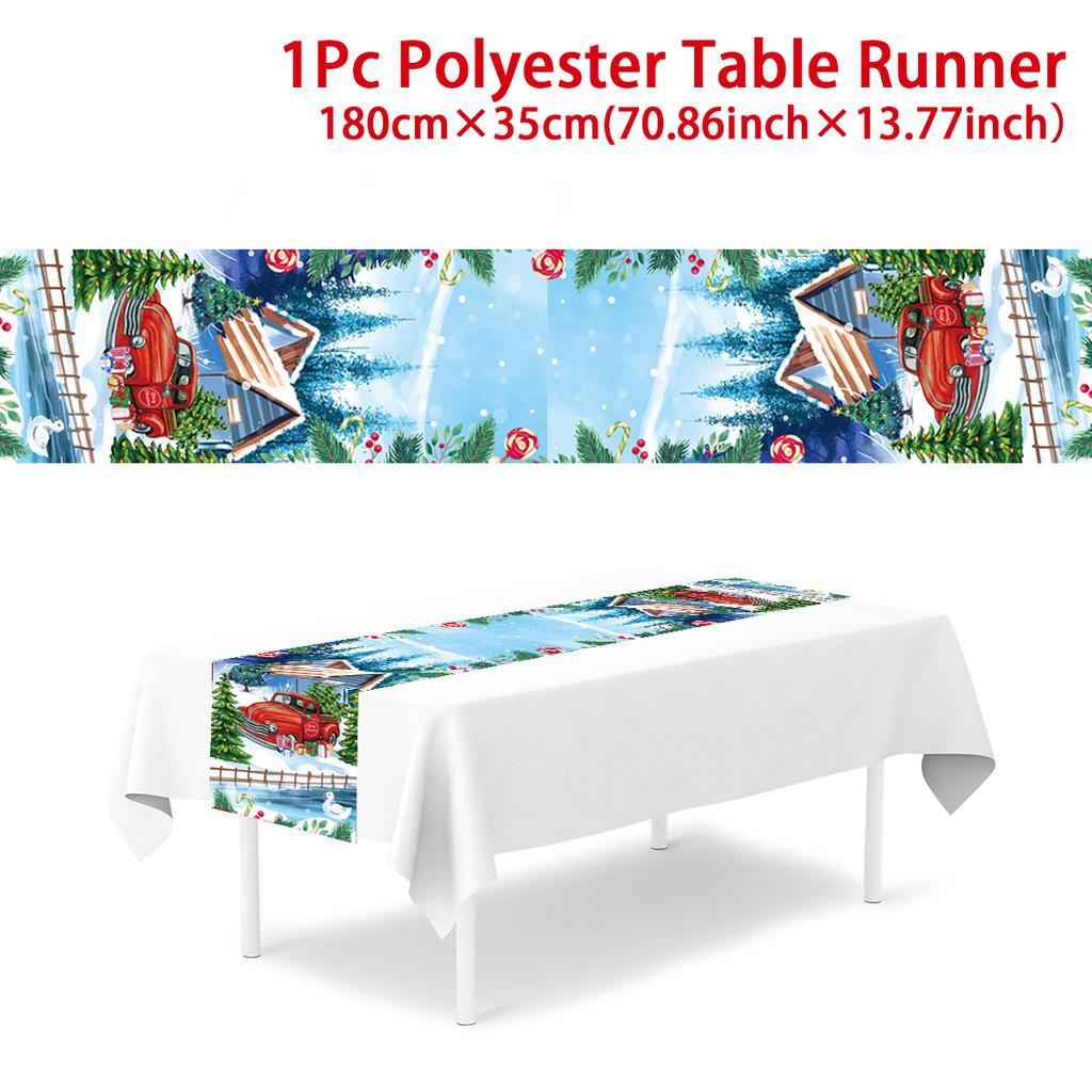 Рождественская скатерть-дорожка Веселое рождественское украшение для дома 2024 Скатерть Рождественский орнамент Навидад Натал Подарок на Новый год 2024