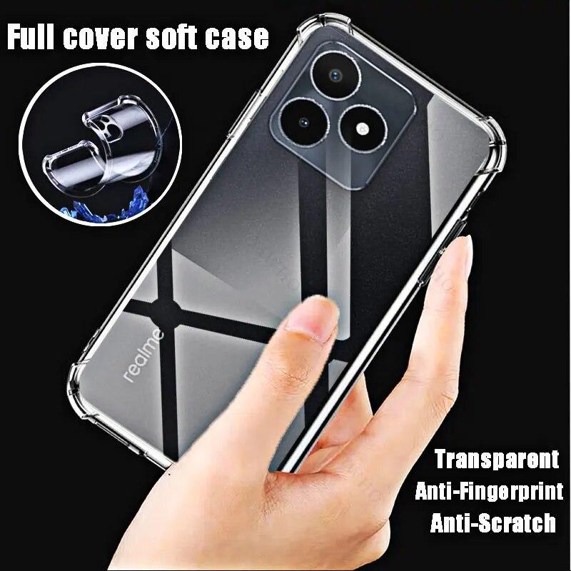 Мягкий силиконовый противоударный прозрачный чехол для Realme C53, ТПУ HD, прозрачный чехол для Realme C 53, 6,74 дюйма, RMX3760, защита от отпечатков пальцев