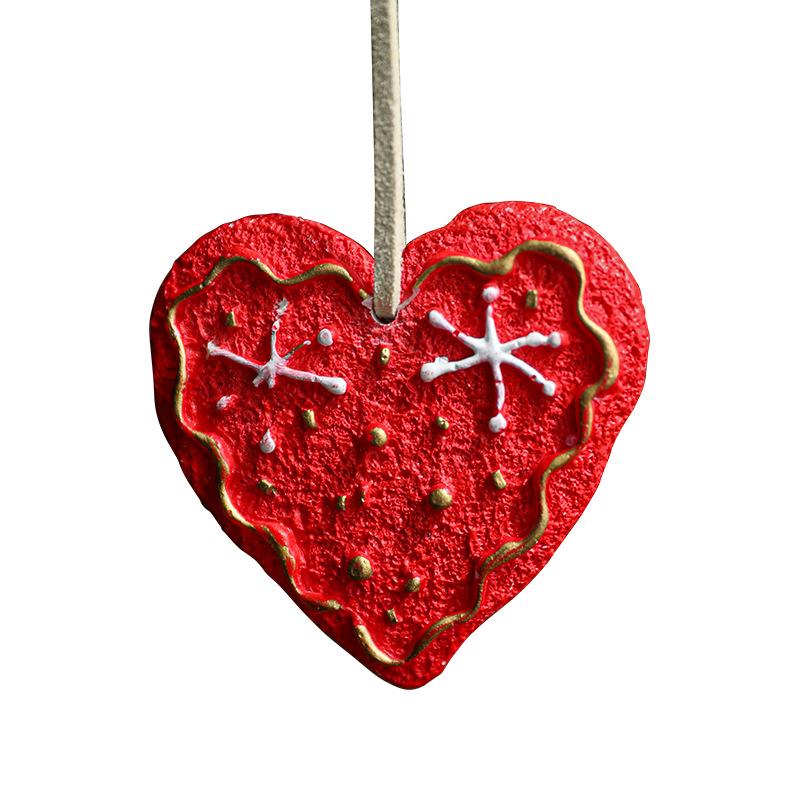 Ретро расписанные вручную смоляные рождественские украшения: Снежинка, Сердце и Звезда Декор.