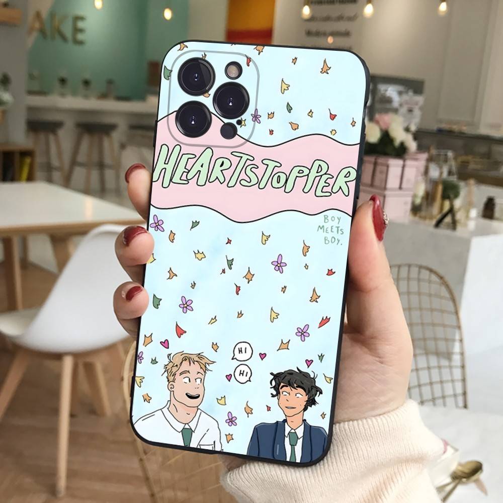 New Heartstopper Anime Phone Case For IPhone 17 16 15 14 13 12 11 Pro Max Plus Soft Black Cover