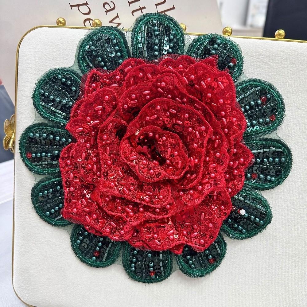 Full Diamond Rose-Shaped Patch Heavy-Duty Large Flower Applique Skirt Corsage Patch  Cloth