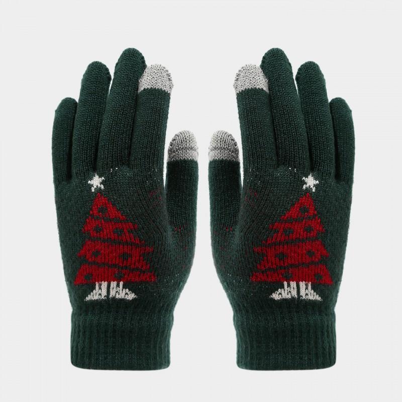 Kids 3pcs Winter Set Cute Christmas Deer Knit Hat Scarf Gloves Warm Outfit