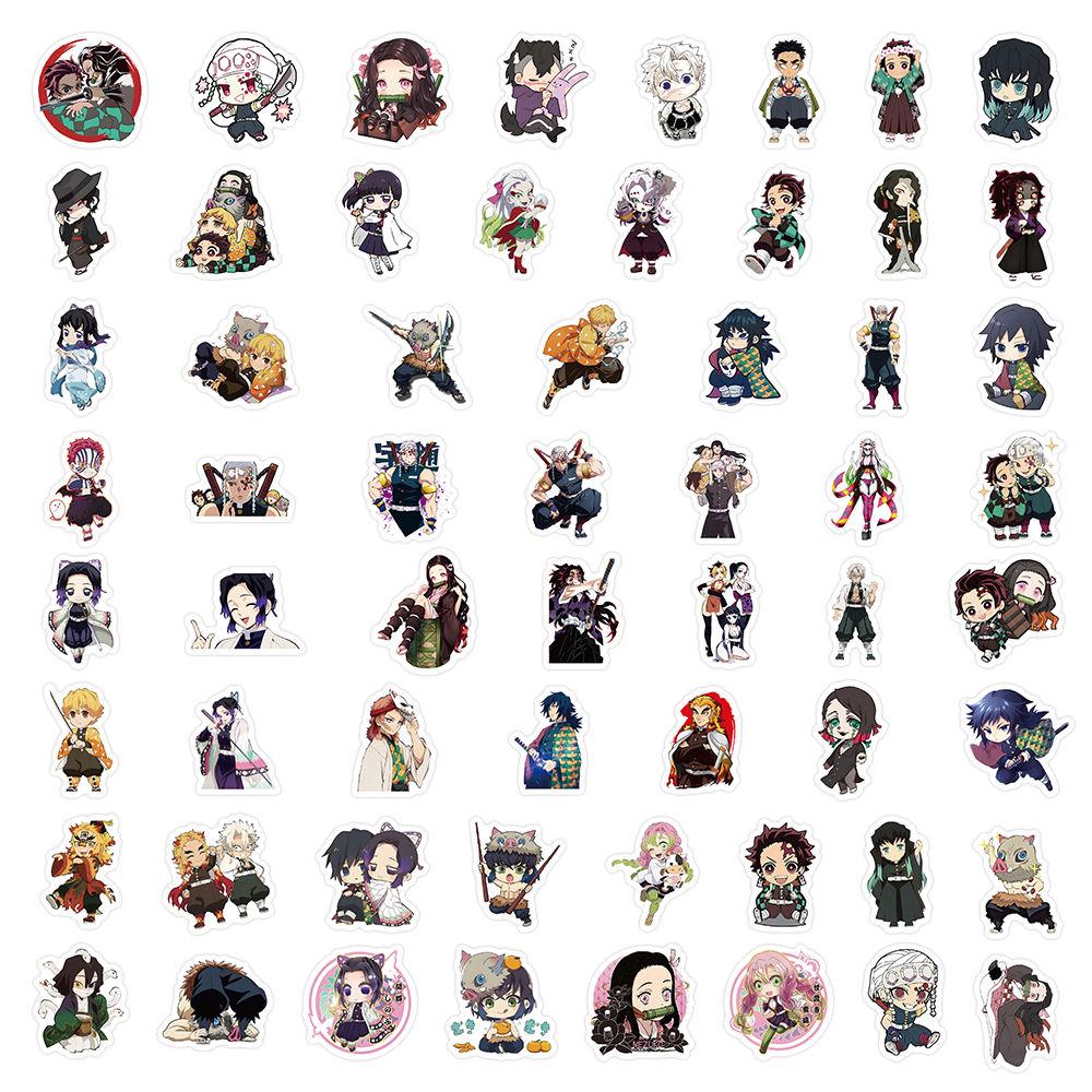 60 шт. наклеек с героями аниме «Убийца демонов» для украшения мобильных телефонов, планировщиков и других предметов — водонепроницаемые декоративные наклейки