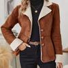 Autumn and Winter Women's Casual Cold-proof and Warm Lapel Retro Jacket