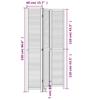 VidaXL Room Divider 3 Panels, Room Separator, Privacy Screen, Living Room Bedroom Screen, Black Wood 358848