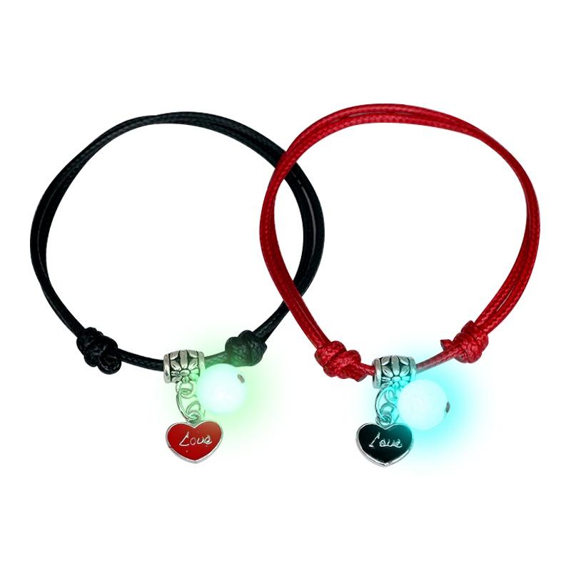 2Pcs Luminous Bracelet For Couple Fashion Best Friends Adjustable Bracelets Lover Friendship Braided Bracelet