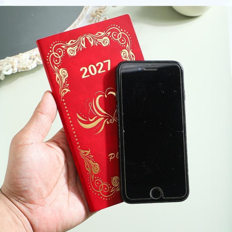 2027 Portable A6 Daily Planner 365 Day Time Schedule Management Calendar Diary Notebook for Office Travel Use